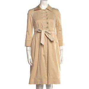 Diane Von Furstenberg Women’s Tan Tie Waist Trench Coat Size 2